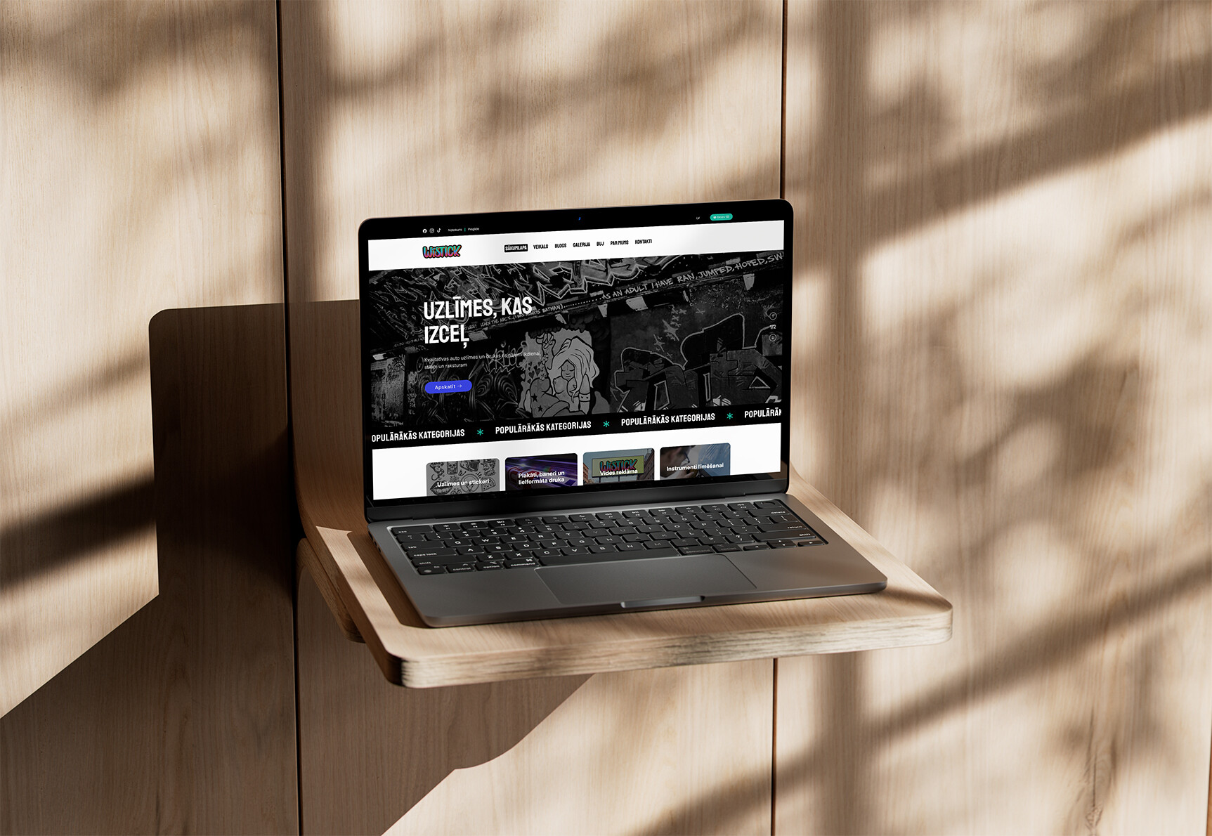 Wistick interneta veikala ekrānšāviņš