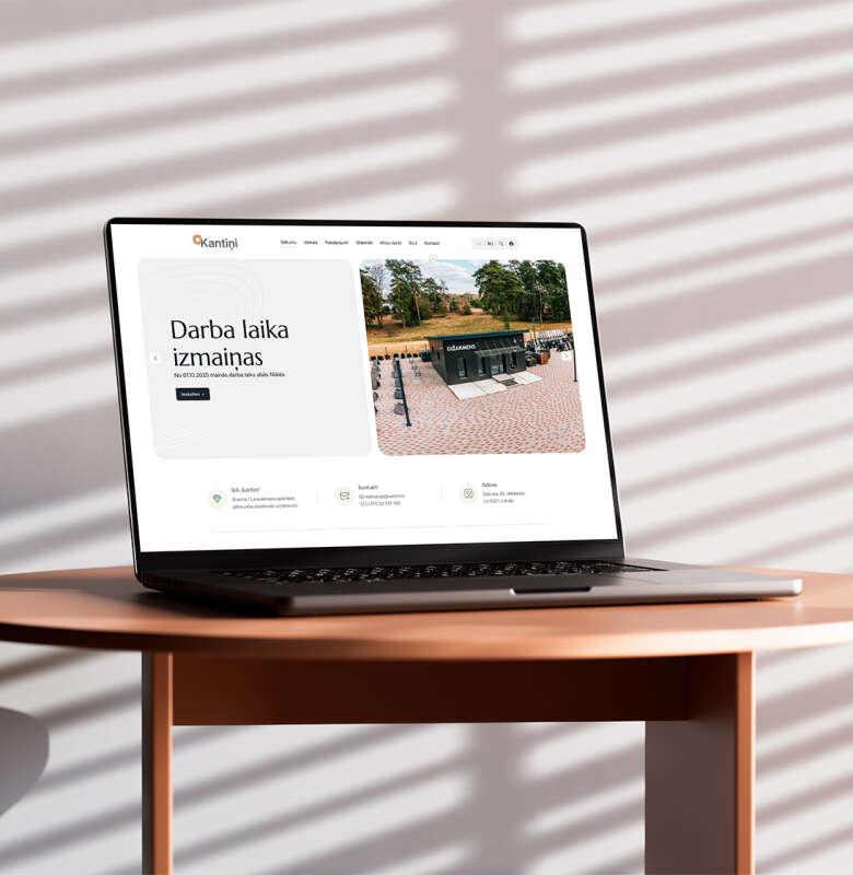 SIA Kantiņi mājaslapas ekrānšāviņš