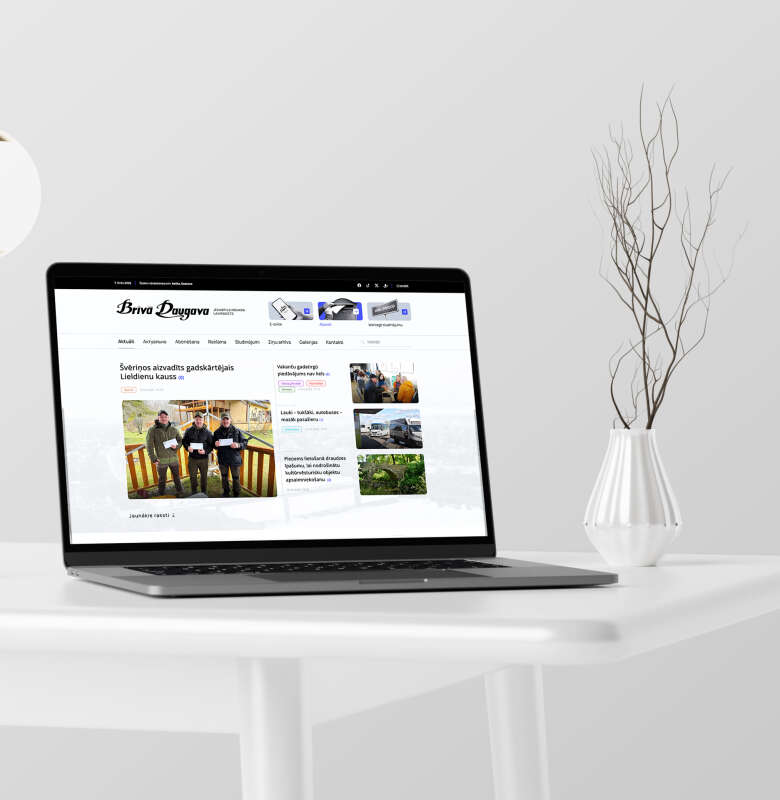 Brīvā Daugava mājaslapas ekrānšāviņš