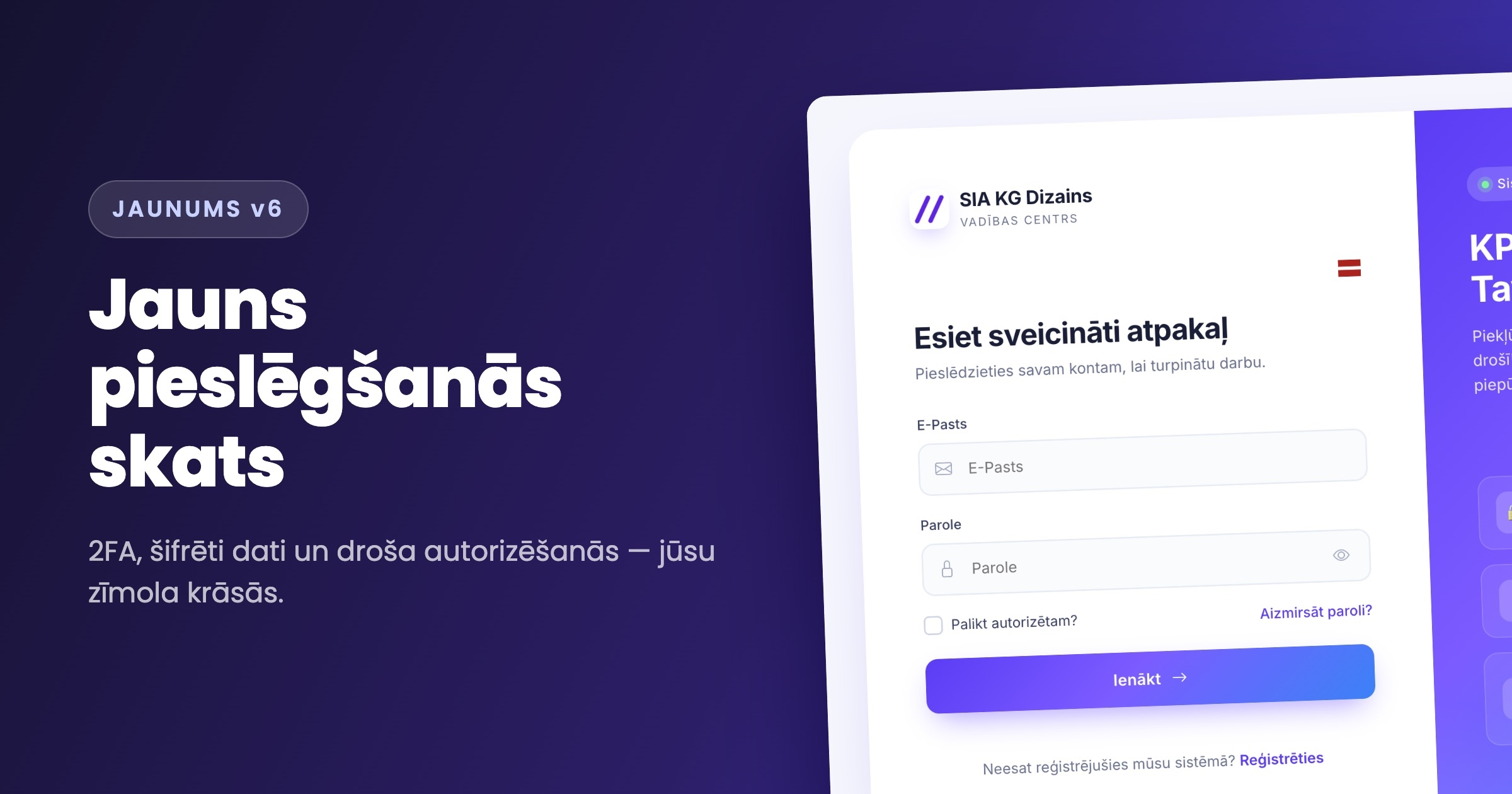 Drošā pieslēgšanās KPanel v6 administrācijas panelim